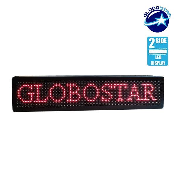 GloboStar® 90301 Κυλιόμενη Ψηφιακή Επιγραφή P10 LED SMD AC 220-240V με Wi-Fi - Αδιάβροχή IP54 - Διπλής Όψης - Μ104 x Π12 x Υ20cm Κόκκινο - ledmania.gr