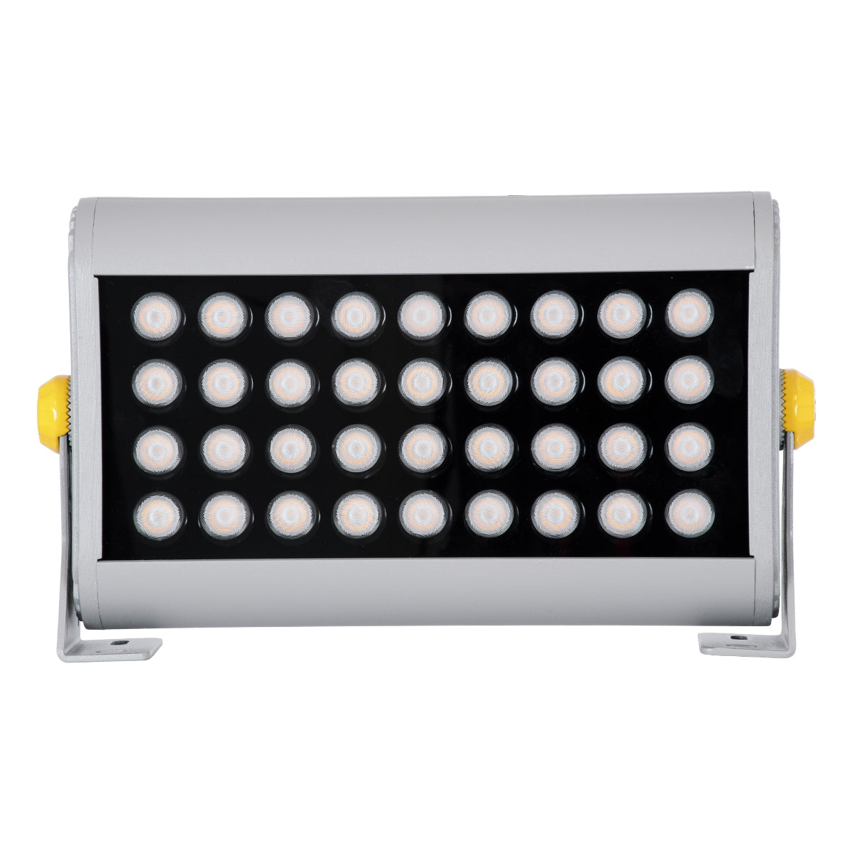 GloboStar® FLOOD-HENA 90445 Προβολέας Wall Washer για Φωτισμό Κτιρίων LED 36W 3060lm 30° AC 220-240V Αδιάβροχο IP67 Μ30 x Π6 x Υ17cm Αρχιτεκτονικό Πορτοκαλί 2200K - Ασημί