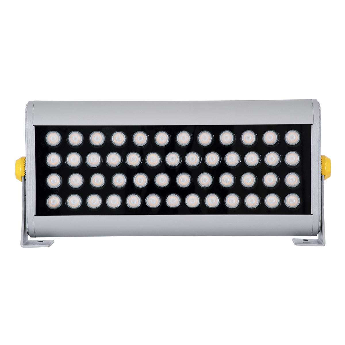 GloboStar® FLOOD-HENA 90446 Προβολέας Wall Washer για Φωτισμό Κτιρίων LED 48W 4080lm 30° AC 220-240V Αδιάβροχο IP67 Μ39 x Π6 x Υ17cm Αρχιτεκτονικό Πορτοκαλί 2200K - Ασημί
