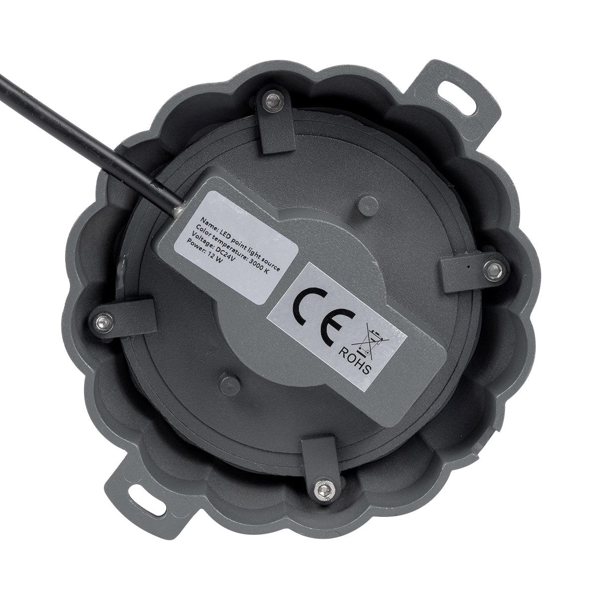 WALLLIGHT-MONA 90629 Φωτιστικό Τοίχου-Απλίκα Point Light LED 12W 1320lm 360° DC 24V Αδιάβροχο IP65 Θερμό Λευκό 3000K-Γκρι Ανθρακί - ledmania.gr