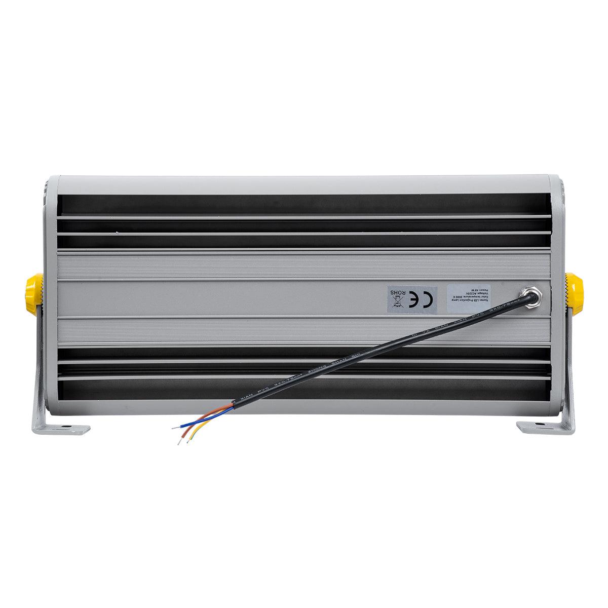 GloboStar® FLOOD-HENA 90640 Προβολέας Wall Washer για Φωτισμό Κτιρίων LED 48W 5280lm 30° AC 220-240V Αδιάβροχο IP65 Μ39 x Π6 x Υ17cm Θερμό Λευκό 3000K - Ασημί - 3 Years Warranty - ledmania.gr