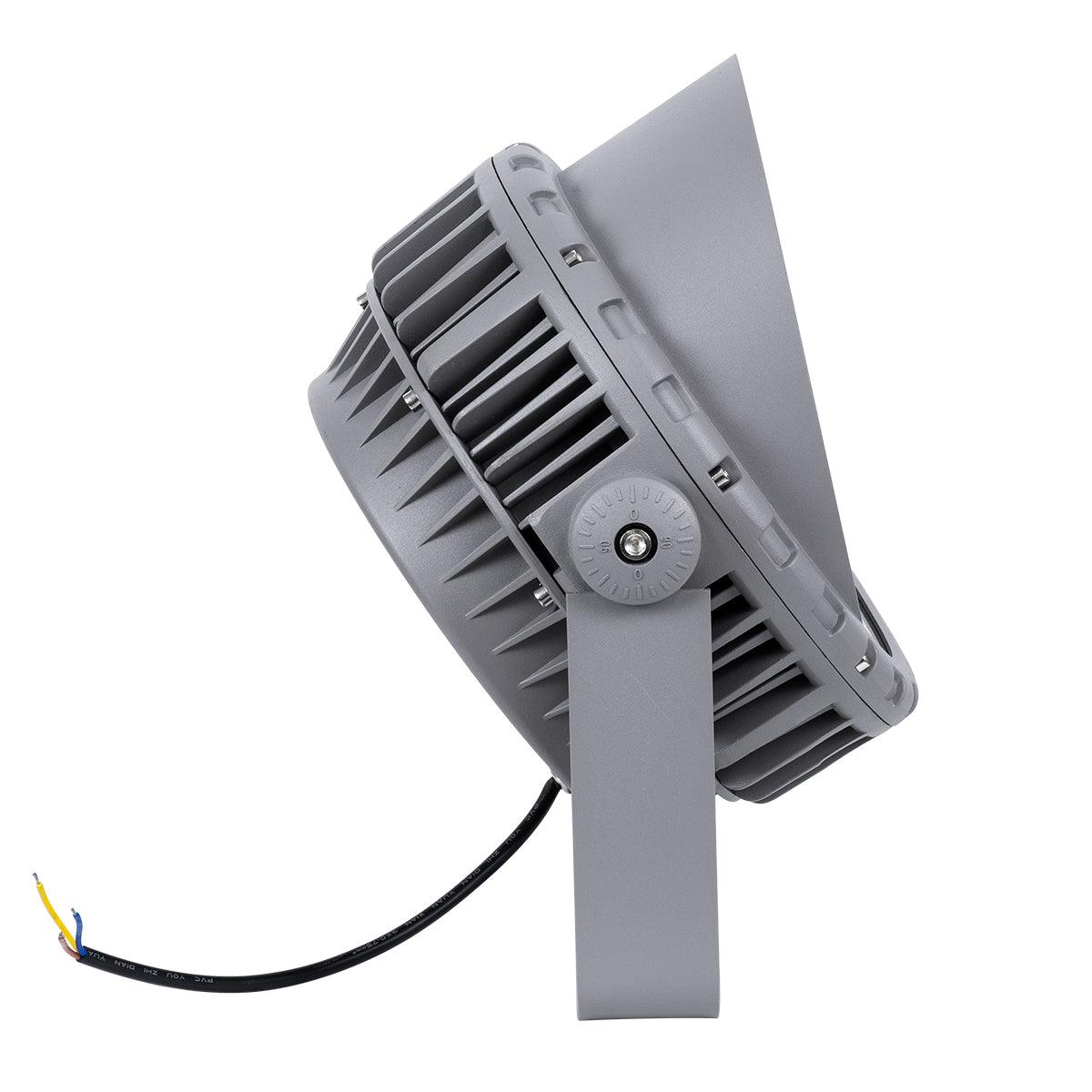 GloboStar® FLOOD-MENA 90644 Προβολέας Wall Washer για Φωτισμό Κτιρίων LED 24W 2640lm 30° AC 220-240V Αδιάβροχο IP65 Φ23 x Υ18cm Θερμό Λευκό 3000K - Ασημί - 3 Years Warranty - ledmania.gr