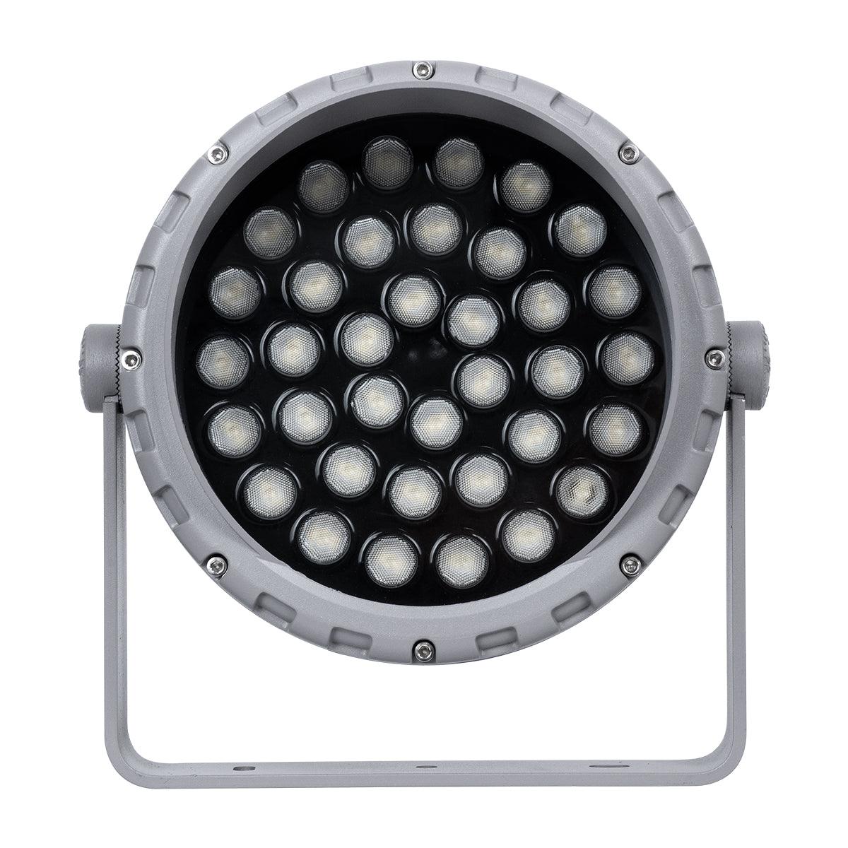 GloboStar® FLOOD-MENA 90645 Προβολέας Wall Washer για Φωτισμό Κτιρίων LED 36W 3960lm 30° AC 220-240V Αδιάβροχο IP65 Φ23 x Υ18cm Θερμό Λευκό 3000K - Ασημί - 3 Years Warranty - ledmania.gr