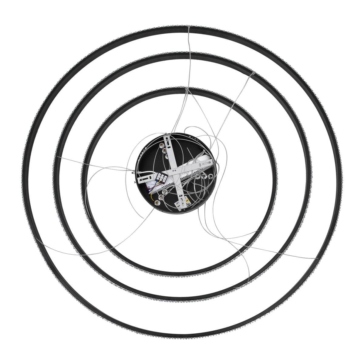 GloboStar® DIAMOND TRIO 61140-DECO Κρεμαστό Φωτιστικό Δαχτυλίδι-Κύκλος LED CCT 150W 18379lm 360° AC 220-240V - Εναλλαγή Φωτισμού μέσω Τηλεχειριστηρίου All In One Ψυχρό 6000k+Φυσικό 4500k+Θερμό 2700k Dimmable Φ60+80+100cm - Μαύρο - 3 Years Warranty - ledmania.gr