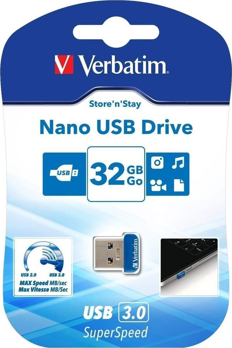 VERBATIM STORE n' STAY NANO 32GB USB 3.0 - ledmania.gr