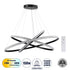 GloboStar® DIAMOND TRIO 61140-DECO Κρεμαστό Φωτιστικό Δαχτυλίδι-Κύκλος LED CCT 150W 18379lm 360° AC 220-240V - Εναλλαγή Φωτισμού μέσω Τηλεχειριστηρίου All In One Ψυχρό 6000k+Φυσικό 4500k+Θερμό 2700k Dimmable Φ60+80+100cm - Μαύρο - 3 Years Warranty - ledmania.gr