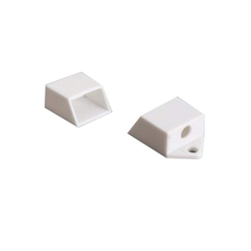 SET OF WHITE PLASTIC END CAPS FOR P151, 2PCS WITH HOLE - ledmania.gr