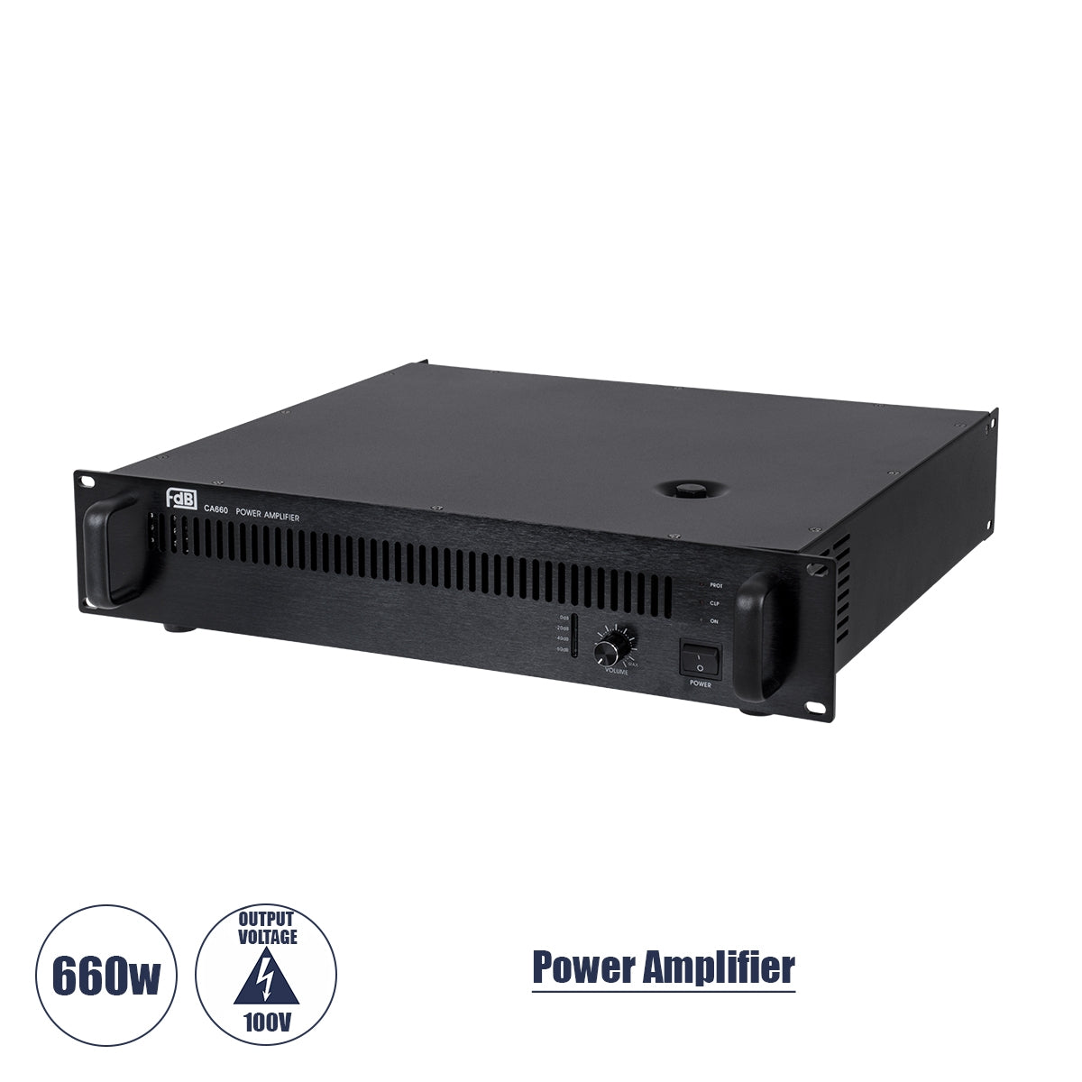 GloboStar® FDB CA660 98015 Power Amplifier - Επαγγελματικός Ενισχυτής Ηχείων Εγκαταστάσεων 100V - Frequency Response 60Hz-20Khz - AC 220V/50-60Hz - 660W/4Ω - IP20 - Μαύρο - Μ48.5 x Π32 x Υ9cm