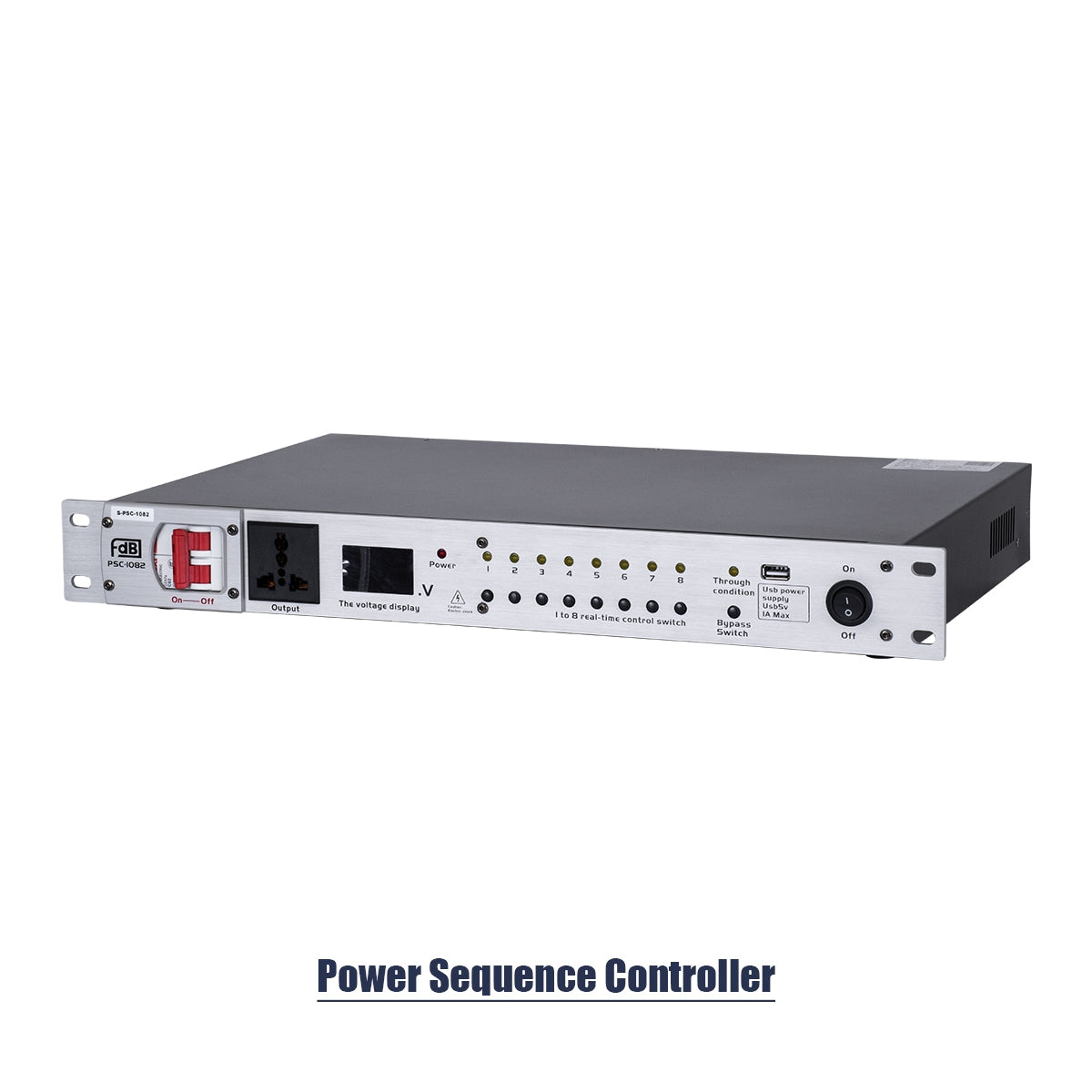 GloboStar® FDB PSC-1082 98022 Power Sequence Controller - Επαγγελματικός Ελεγκτής Ακολουθίας Ισχύος Power Management SMT Technology - USB Charger - RS232 Control Interface/RS485 Cascade - AC 85~265V/40-60Hz 60Α - IP20 - Ασημί - Μ48.3 x Π28 x Υ5.5cm