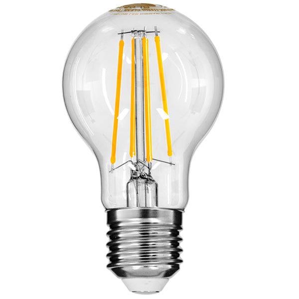 GloboStar® 99008 Λάμπα E27 A60 Γλόμπος LED LONG FILAMENT 10W 1100 lm 320° AC 85-265V Edison Retro με Διάφανο Γυαλί Θερμό Λευκό 2700 K Dimmable - ledmania.gr