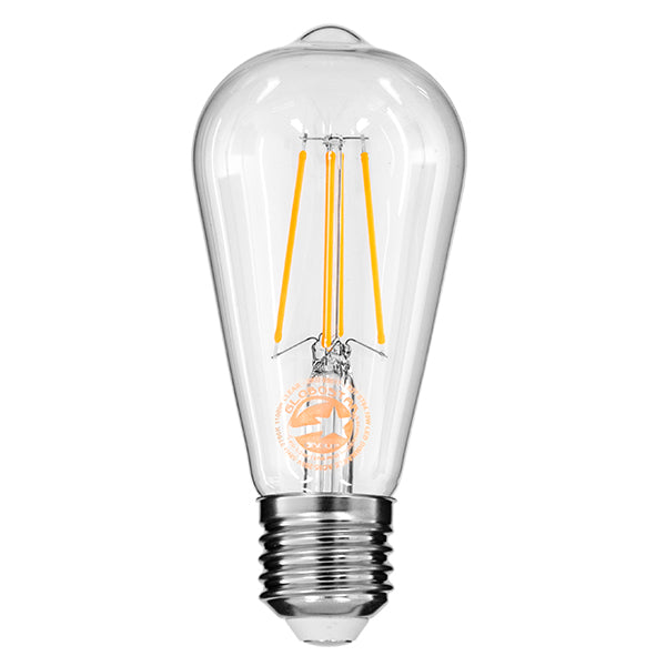 GloboStar® 99017 Λάμπα E27 ST64 Αχλάδι LED LONG FILAMENT 10W 1100 lm 320° AC 85-265V Edison Retro με Διάφανο Γυαλί Θερμό Λευκό 2700 K Dimmable - ledmania.gr