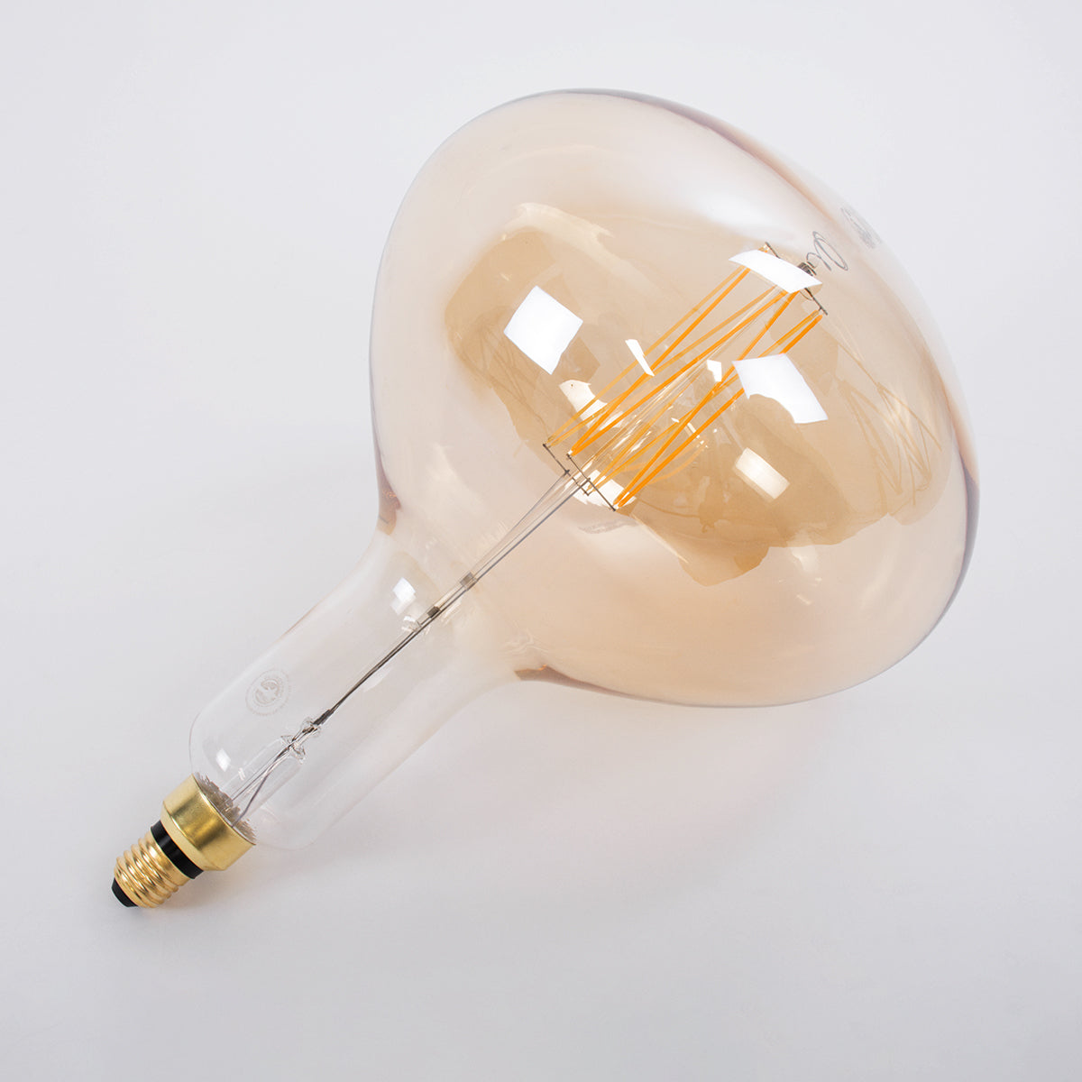 GloboStar® 99027 Λάμπα LED Zig Long Filament E27 R280 BUTTERNUT Γλόμπος 6W 420lm 360° AC 220-240V IP20 Φ28 x Υ41cm Ultra Θερμό Λευκό 2200K με Μελί Γυαλί - Dimmable - 3 Years Warranty