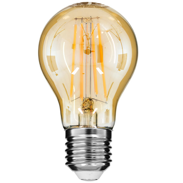 GloboStar® 99037 Λάμπα E27 A60 Γλόμπος LED LONG FILAMENT 8W 840 lm 320° AC 85-265V Edison Retro με Μελί Γυαλί Ultra Θερμό Λευκό 2200 K Dimmable - ledmania.gr