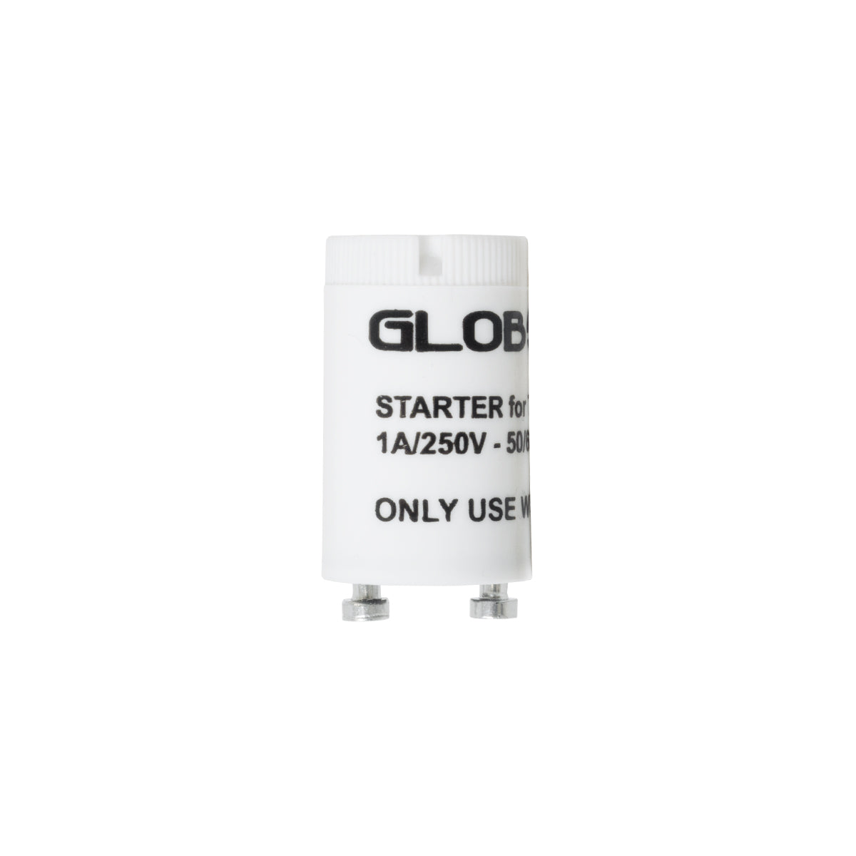 GloboStar® 99099 Starter για Λάμπες LED Τύπου Φθορισμού T8 G13 Θερμοπλαστικό Max 1A AC 250V IP20 Φ2 x Μ3.8cm - 3 Χρόνια Εγγύηση
