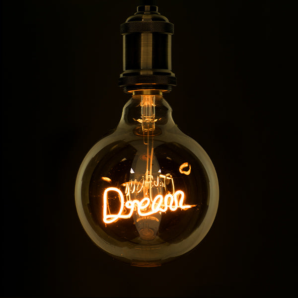 GloboStar® 99255 Λάμπα E27 G125 Deco Soft Letter Dream LED FILAMENT 4W 340 lm 320° AC 85-265V Edison Retro με Διάφανο Γυαλί Ultra Θερμό Λευκό 2200 K Dimmable - ledmania.gr