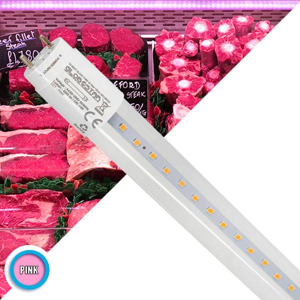 GloboStar® 99332 Λάμπα Σωλήνας Τύπου Φθορίου T8 Linear 120cm LED SMD 2835 20W 2000 lm 320° AC 85-265V IP20 CRI ≥90 Ροζ Ειδική για Κρεοπωλείο - ledmania.gr