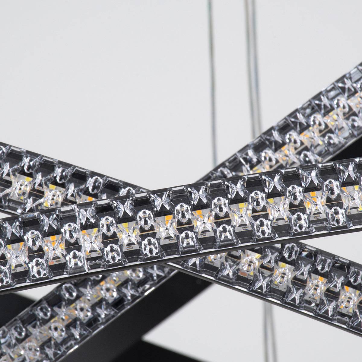 GloboStar® DIAMOND TRIO 61140-DECO Κρεμαστό Φωτιστικό Δαχτυλίδι-Κύκλος LED CCT 150W 18379lm 360° AC 220-240V - Εναλλαγή Φωτισμού μέσω Τηλεχειριστηρίου All In One Ψυχρό 6000k+Φυσικό 4500k+Θερμό 2700k Dimmable Φ60+80+100cm - Μαύρο - 3 Years Warranty - ledmania.gr
