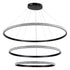 GloboStar® DIAMOND TRIO 61140-DECO Κρεμαστό Φωτιστικό Δαχτυλίδι-Κύκλος LED CCT 150W 18379lm 360° AC 220-240V - Εναλλαγή Φωτισμού μέσω Τηλεχειριστηρίου All In One Ψυχρό 6000k+Φυσικό 4500k+Θερμό 2700k Dimmable Φ60+80+100cm - Μαύρο - 3 Years Warranty - ledmania.gr