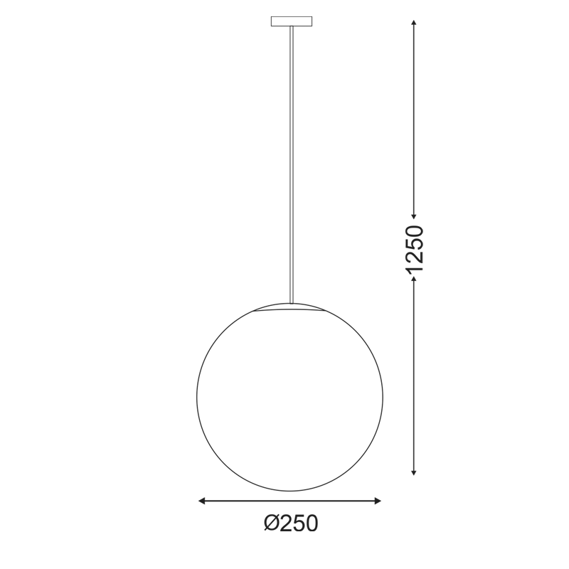 HANG LIGHT PMM Φ250 PMM OPAL ΜΑΥΡΟ ΚΑΛΩΔΙΟ ΡΟΖΕΤΑ