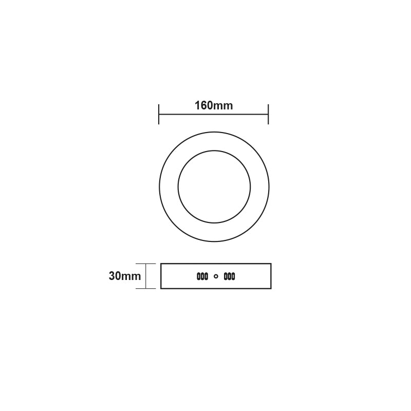 LED SLIM PANEL WHITE ROUND CEIL.12W 4000K 1100Lm Φ160 230V AC Ra80