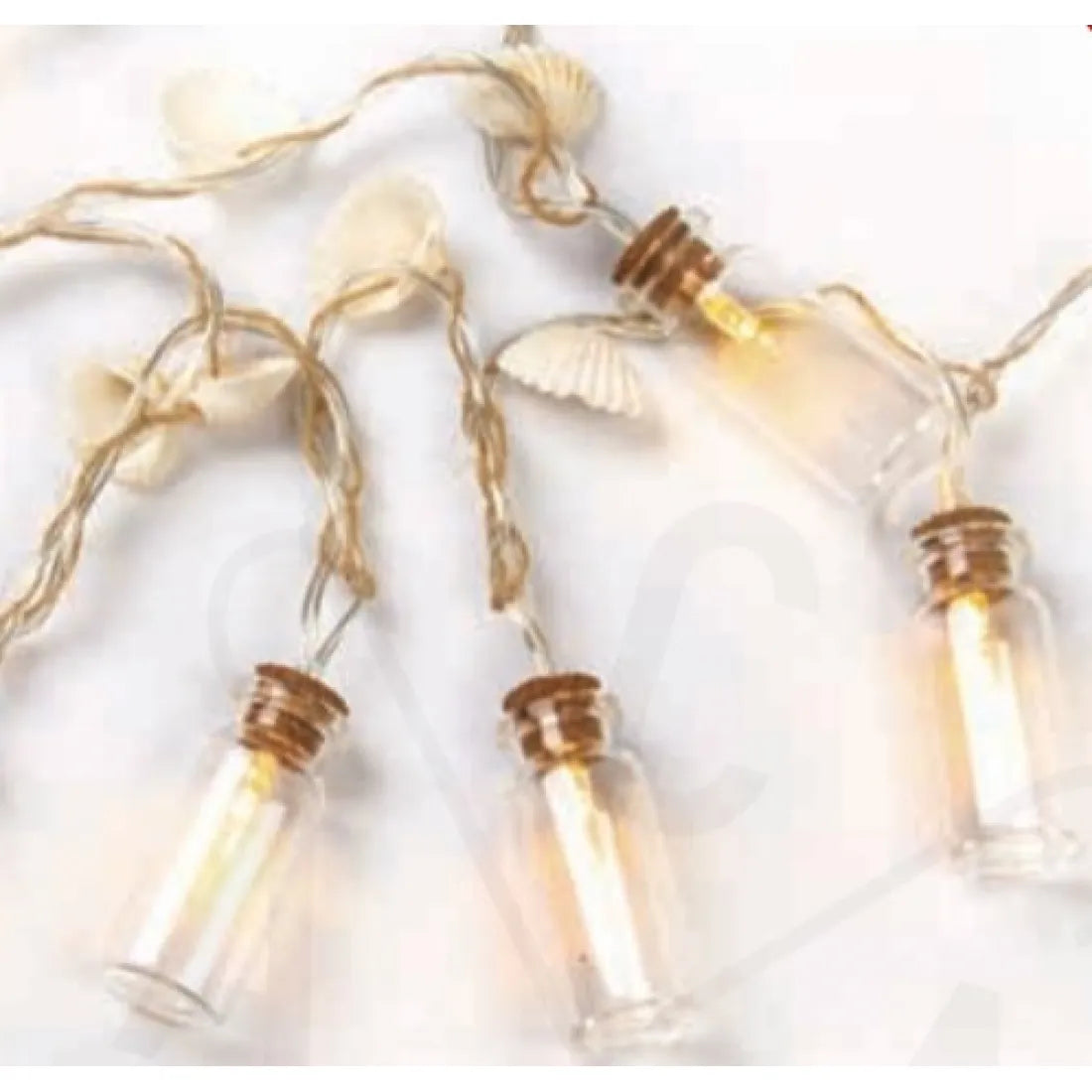 GLASS BOTTLE - SHELL", 10 LED ΛΑΜΠΑΚΙΑ ΣΕΙΡΑ ΜΠΑΤΑΡΙΕΣ (2xAA), WW, IP20, 135+30cm, ΔΙΑΦ. ΚΑΛ. ΤΡΟΦ.