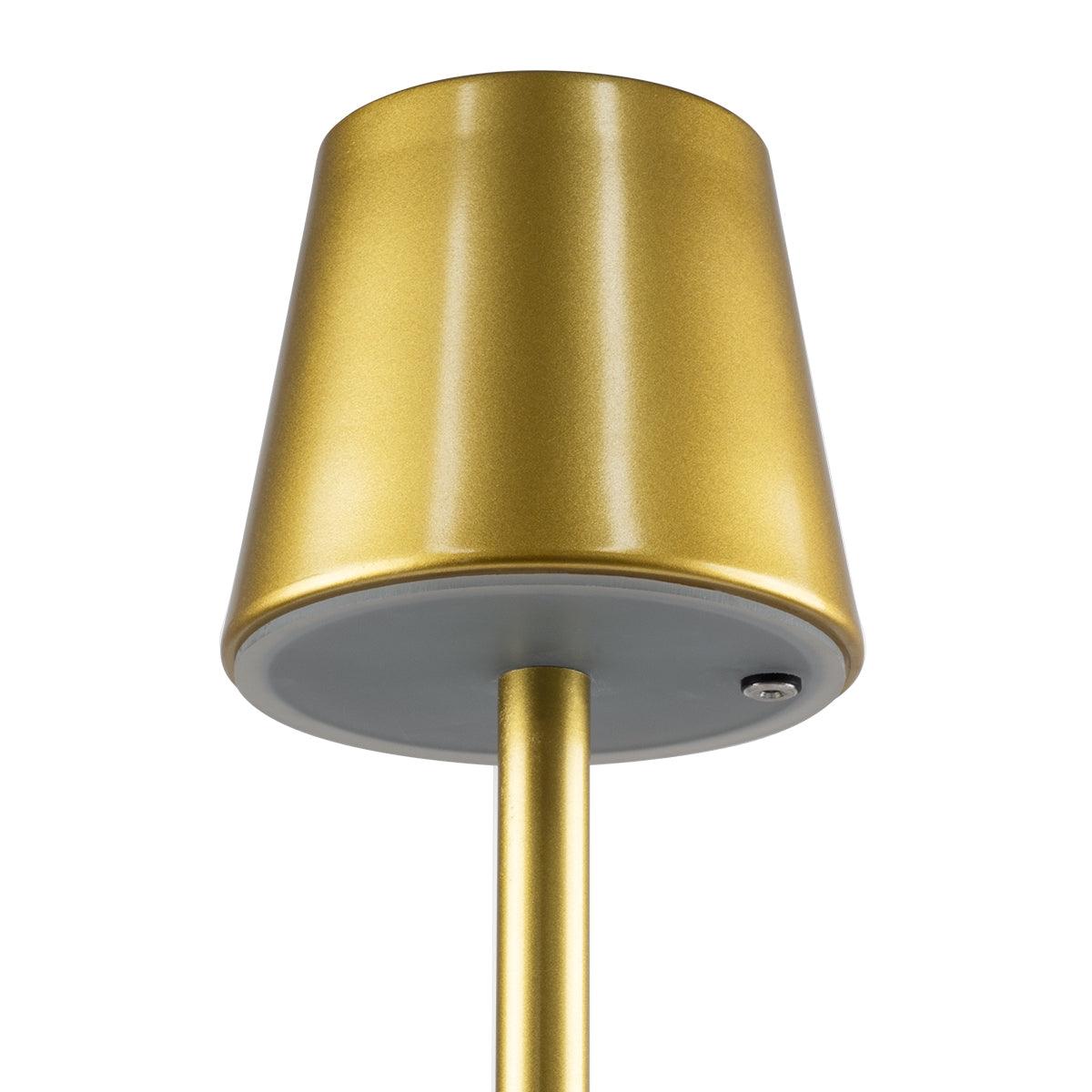 GloboStar® NEGA 60475 Μοντέρνο Επιτραπέζιο Φωτιστικό Πορτατίφ LED 2.2W 154lm 360° DC 5V Επαναφορτιζόμενο με Μπαταρία Li-ion 4000mAh - Διακόπτη Αφής - Θερμό Λευκό 4500K - Dimmable - D10 x H39cm - Χρυσό - ledmania.gr