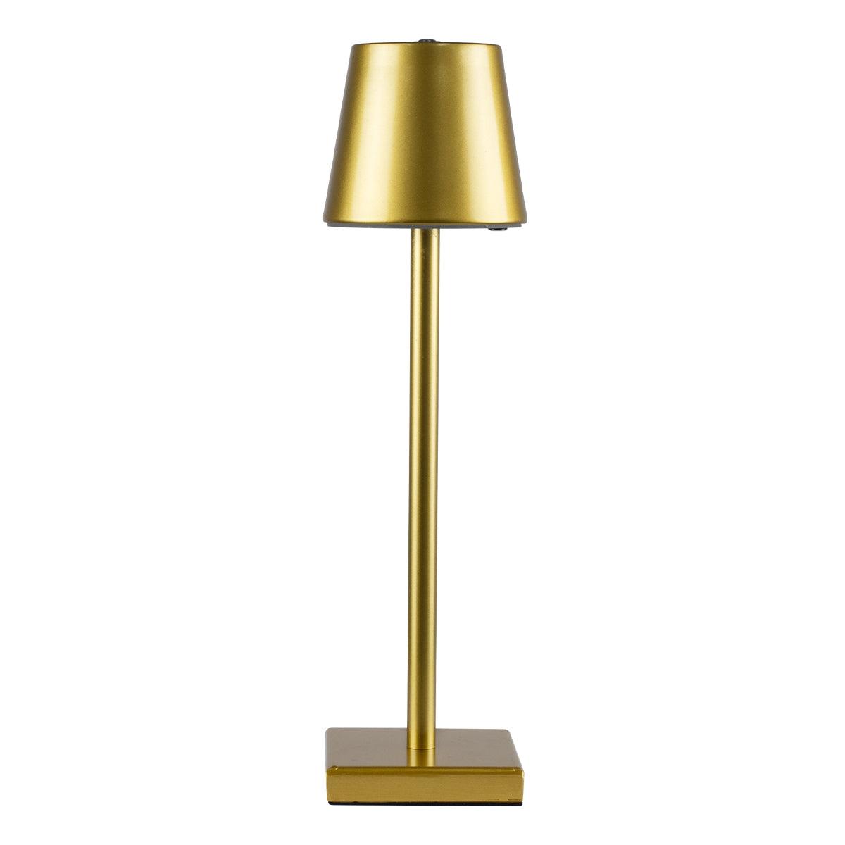 GloboStar® NEGA 60475 Μοντέρνο Επιτραπέζιο Φωτιστικό Πορτατίφ LED 2.2W 154lm 360° DC 5V Επαναφορτιζόμενο με Μπαταρία Li-ion 4000mAh - Διακόπτη Αφής - Θερμό Λευκό 4500K - Dimmable - D10 x H39cm - Χρυσό - ledmania.gr