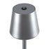 GloboStar® NEGA 60476 Μοντέρνο Επιτραπέζιο Φωτιστικό Πορτατίφ LED 2.2W 154lm 360° DC 5V Επαναφορτιζόμενο με Μπαταρία Li-ion 4000mAh - Διακόπτη Αφής - Θερμό Λευκό 4500K - Dimmable - D10 x H39cm - Ασημί - ledmania.gr