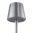 GloboStar® NEGA 60476 Μοντέρνο Επιτραπέζιο Φωτιστικό Πορτατίφ LED 2.2W 154lm 360° DC 5V Επαναφορτιζόμενο με Μπαταρία Li-ion 4000mAh - Διακόπτη Αφής - Θερμό Λευκό 4500K - Dimmable - D10 x H39cm - Ασημί - ledmania.gr