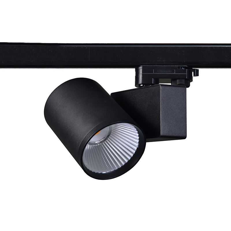 BLACK LED TRACK LUMINAIRE 40W 3000K 3-PHASE 38° 4000LM 230V AC Ra80 - ledmania.gr