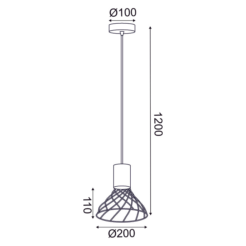 ^ΚΡΕΜΑΣΤΟ Φ/Σ 1xGU10 TORNADE ΜΑΥΡΟ ΜΕΤ/ΚΟ +ΞΥΛΟ Φ20Χ120CM - ledmania.gr