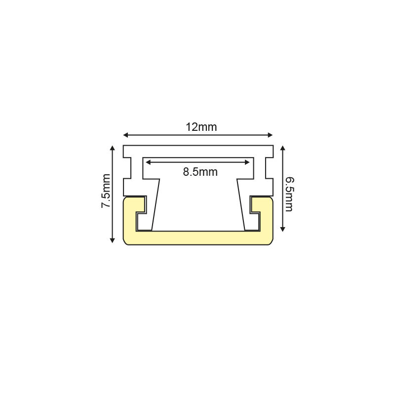 BRAEL ALUMINUM PROFILE P127 WITH OPAL PC DIFFUSER 2m/pc-(Τιμή Μέτρου)