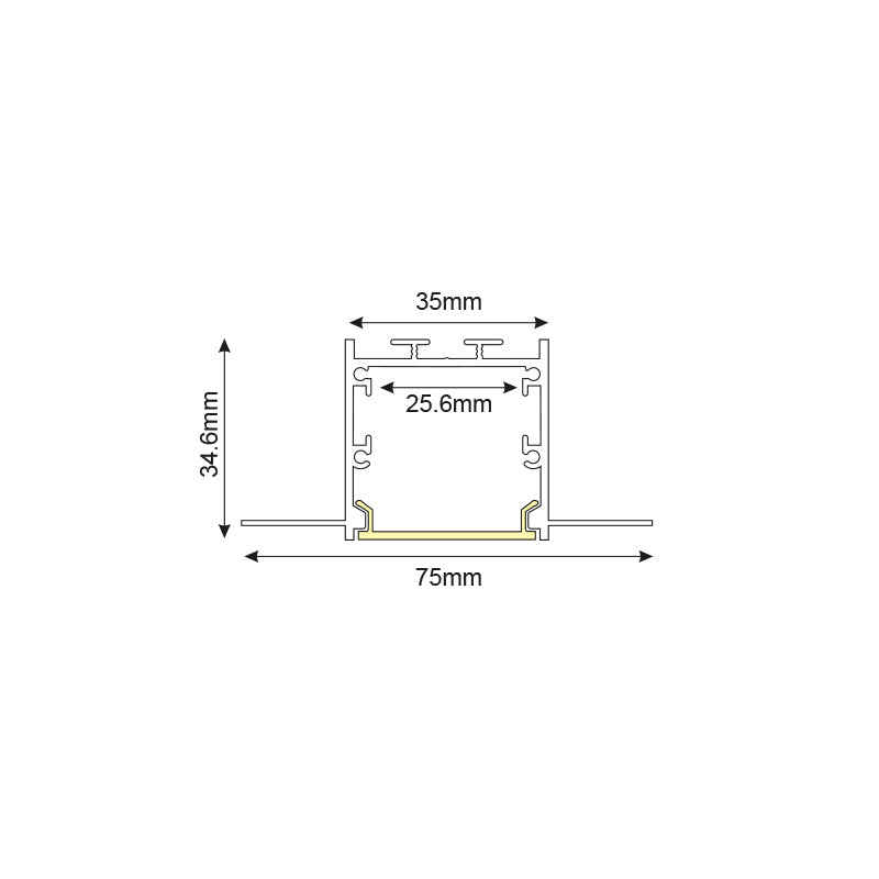 WINT ALUMINUM PROFILE P235 WITH OPAL PC DIFFUSER 2m/pc-(Τιμή Μέτρου) - ledmania.gr