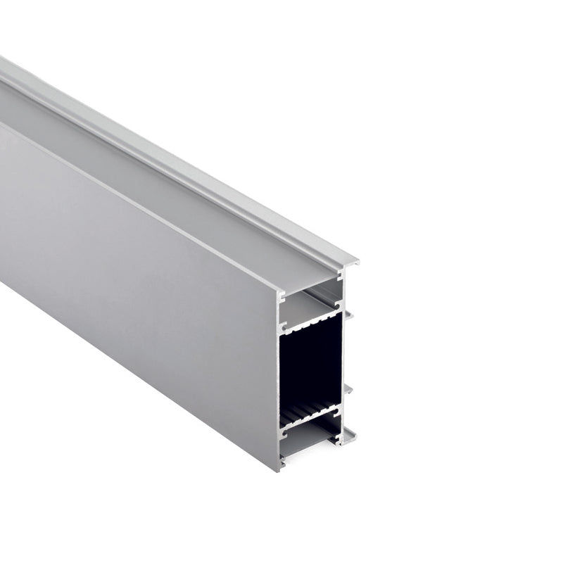 NIC UP-DOWN ALUMINUM PROFILE WITH OPAL PC DIFFUSER 2m/pc-(Τιμή μέτρου)