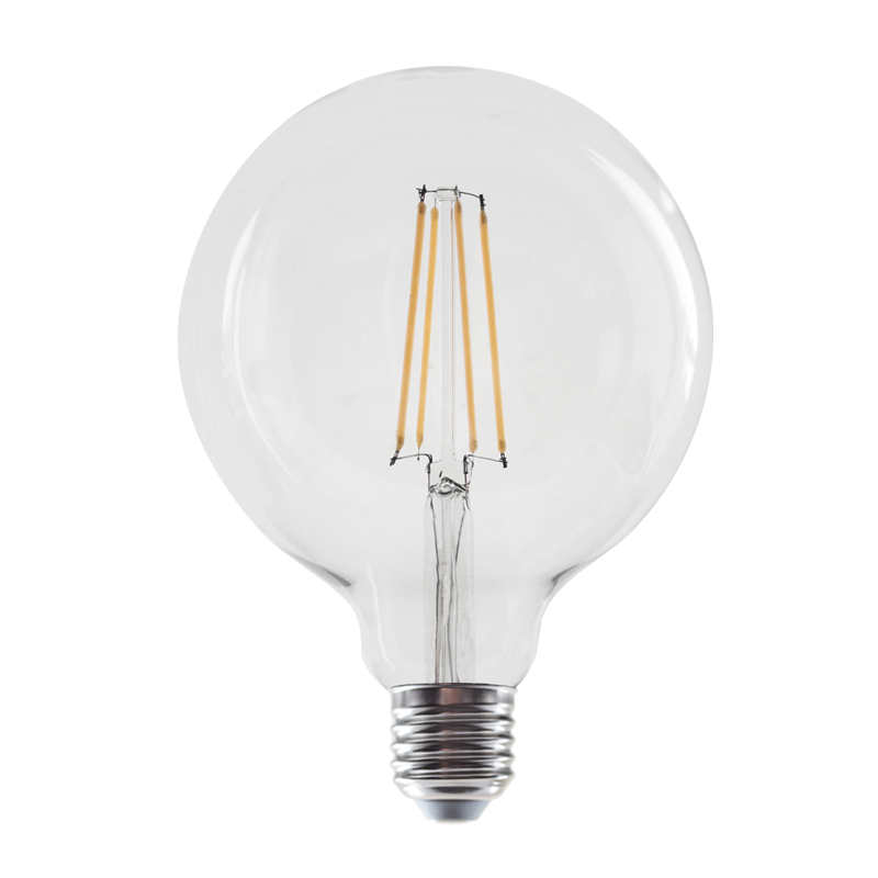 LED FILAMENT E27 G125 8W 2700K 230V AC 980LM RA80