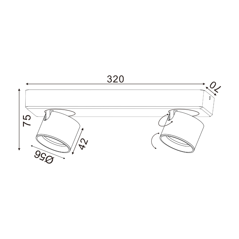 ^ΕΠΙΤΟΙΧΟ Φ/Σ LED 10W COB 80° 3000K 800LM ΓΚΡΙ ΑΛΟΥΜΙΝΙΟ 32X7XH7,5CM PLUTO