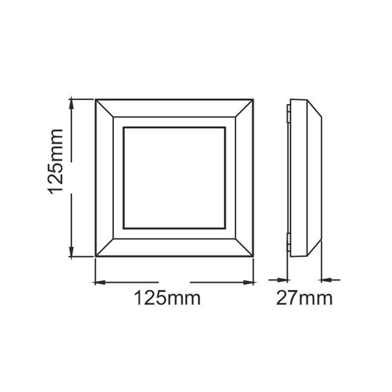 LED WALL SQUARE LUMINAIRE WHITE 230V AC IP65 4W 3000K 270LM RA80 - ledmania.gr