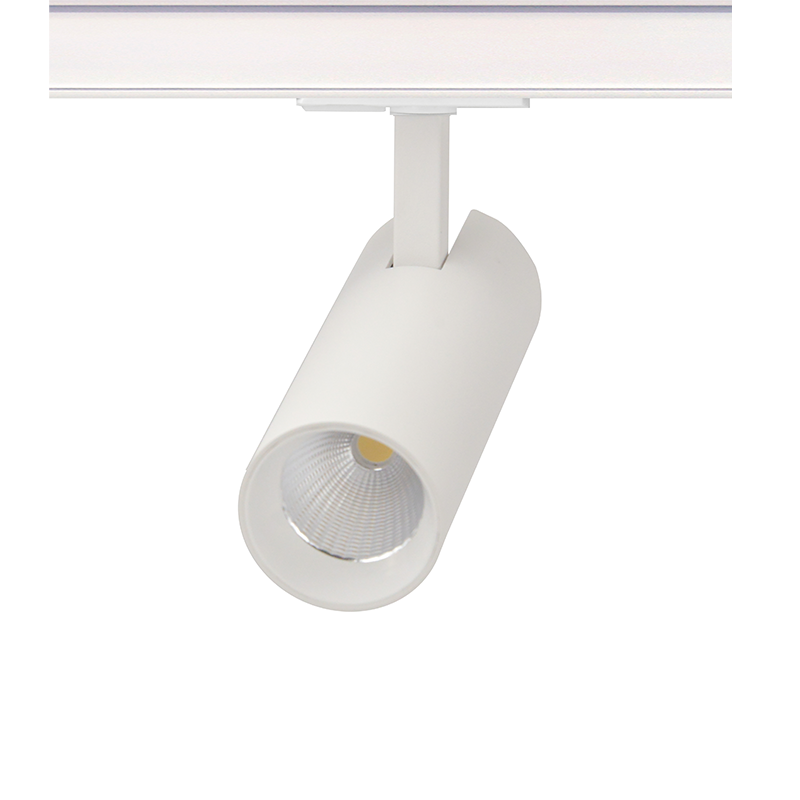 SAND WHITE LED TRACK LUMINAIRE 10W 4000K 1-PHASE 36° 1050LM 230V AC Ra80 Φ55*153MM 5YRS - ledmania.gr