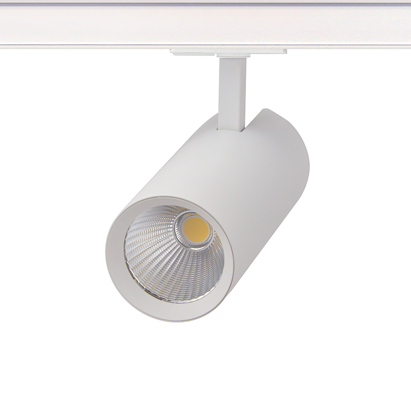 SAND WHITE LED TRACK LUMINAIRE 27W 3000K 1-PHASE 36° 3120LM 230V AC Ra80 Φ74*170MM 5YRS - ledmania.gr