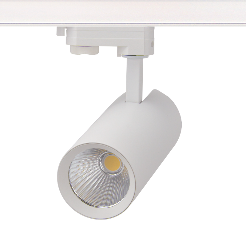 SAND WHITE LED TRACK LUMINAIRE 27W 3000K 3-PHASE 36° 3120LM 230V AC Ra80 Φ74*170MM 5YRS - ledmania.gr