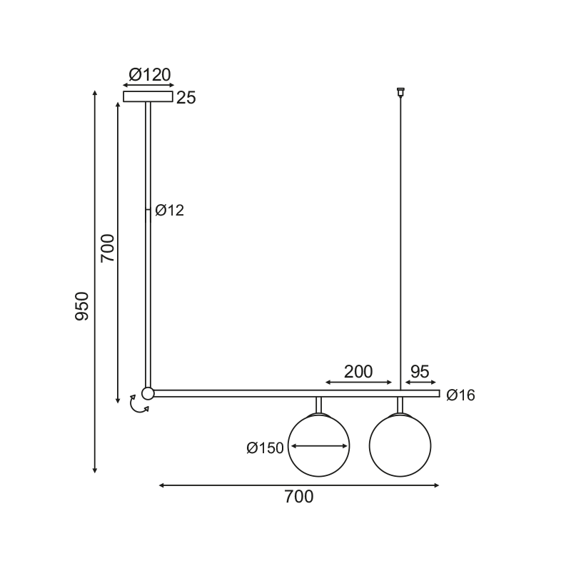 ^ΚΡΕΜΑΣΤΟ Φ/Σ 2ΧΕ27 ΜΕΤΑΛΛΙΚΟ+ΟΠΑΛ ΓΥΑΛΙ 76X15XH95CM THETIS - ledmania.gr