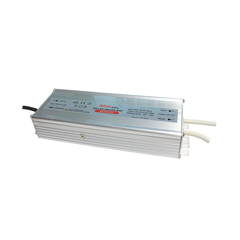 ^METAL CV LED DRIVER 150W 230V AC-24V DC 6.3A IP67 WITH CABLES