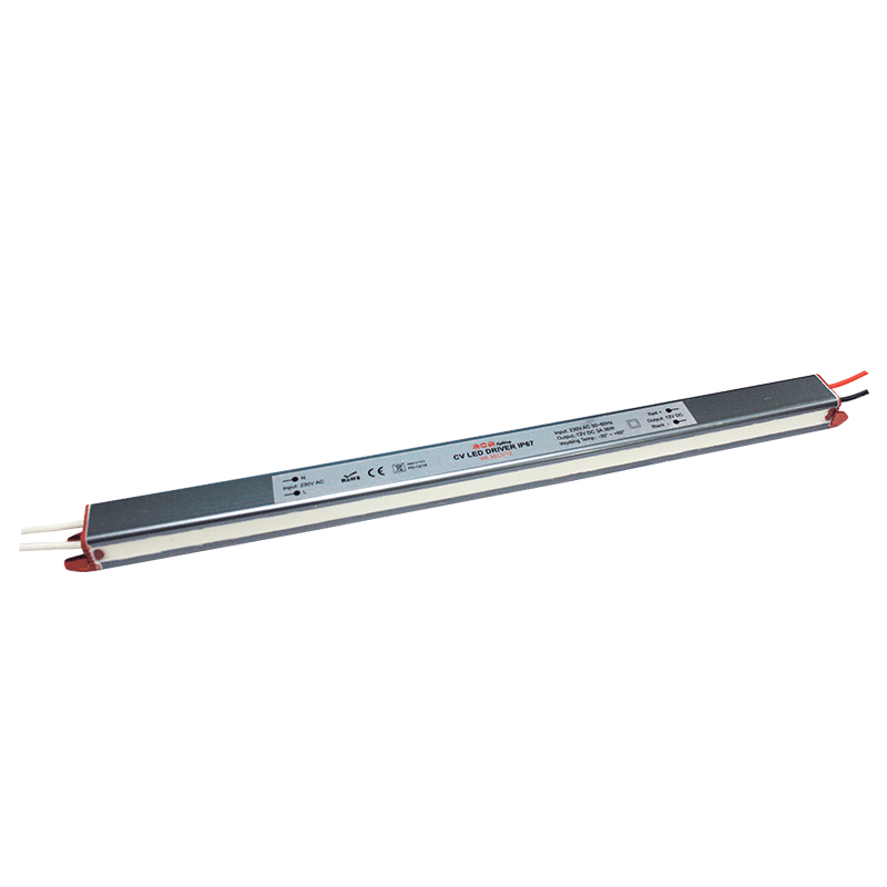 ^LINEAR METAL CV LED DRIVER 36W 230V AC-12V DC 3A IP67 WITH CABLES