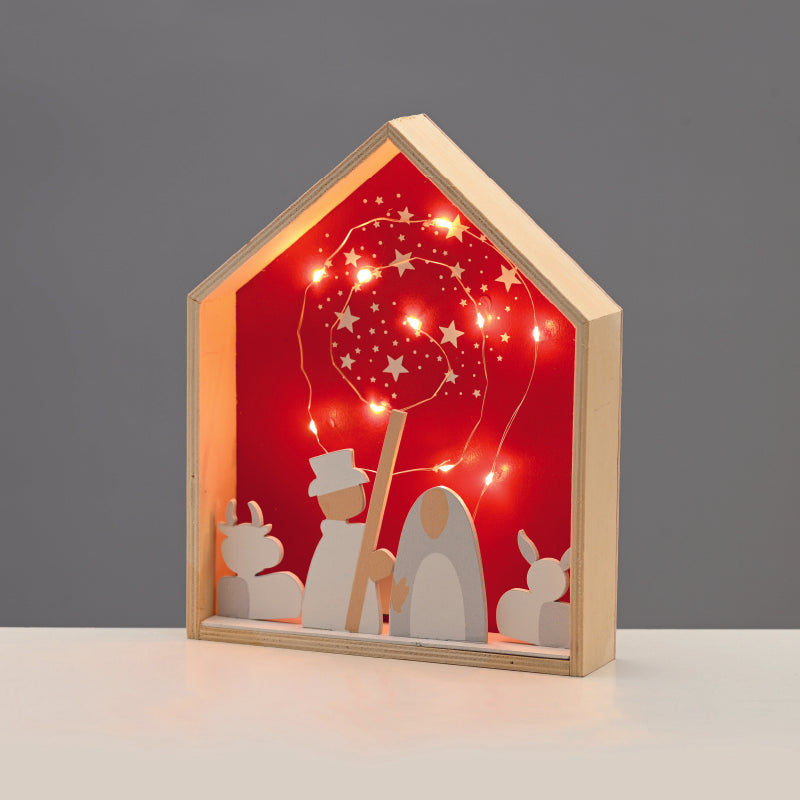 ^WOODEN HOUSE  10 LED ΛΑΜΠ ΚΑΛΩΔΙΟ ΧΑΛΚΟΥ ΘΕΡΜΟ ΣΤΑΘΕΡΟ ΜΠΑΤ (2ΧΑΑA) 20*4,5*25cm IP20^ - ledmania.gr