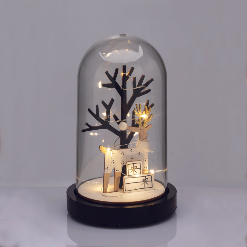 ^WOODEN DEER WITH PLASTIC COVER(TREE) 8MINI LED ΔΙΑΚ ΘΕΡΜ ΛΑΜΠ ΜΠΑΤ 2ΧΑΑΑ(ΣΥΜΠΕΡΙΛΑΜΒ) ΔΙΑΜ:11*19cm