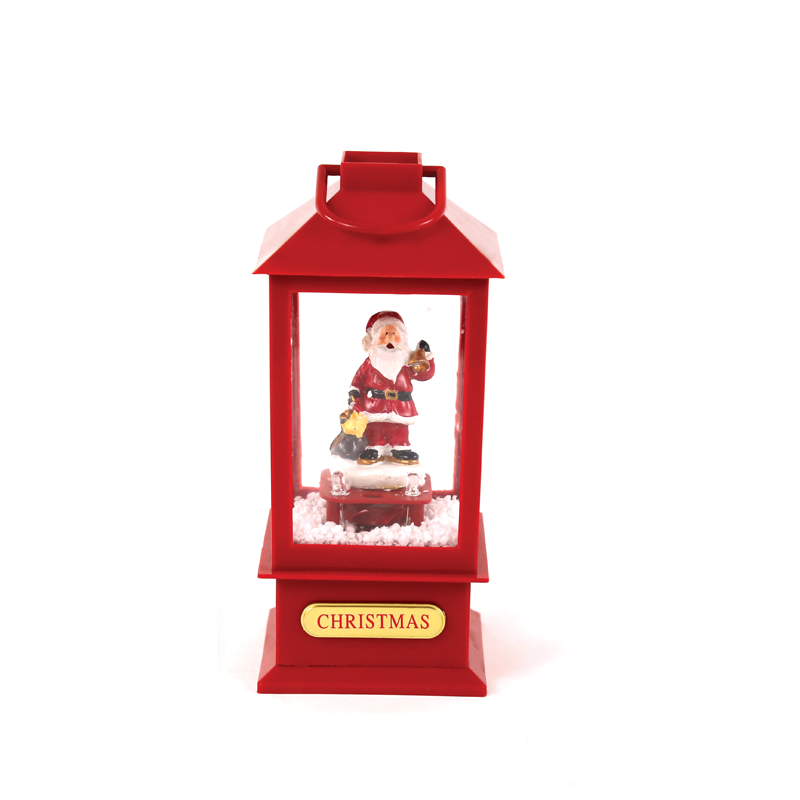 “PLASTIC SNOWY MUSIC SANTA LANTERN”, 2 MINI LED ΛΑΜΠΑΚ. WW, ΜΠΑΤ. (3ΑA),IP20, 10Χ10Χ20CM