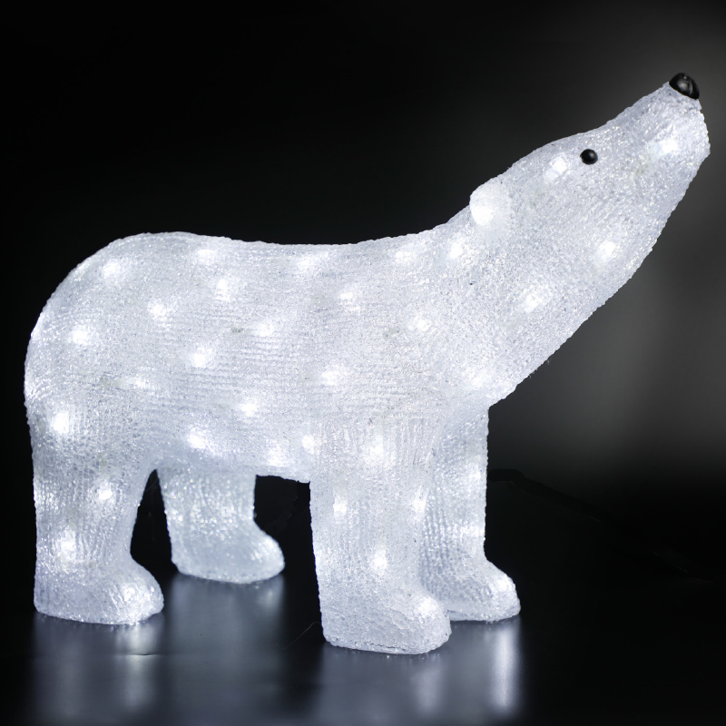 ACRYLIC HEAD UP BEAR 120 LED ΛΕΥΚΑ IP44 55*17,5*37,5cm  30cm ΚΑΛ.