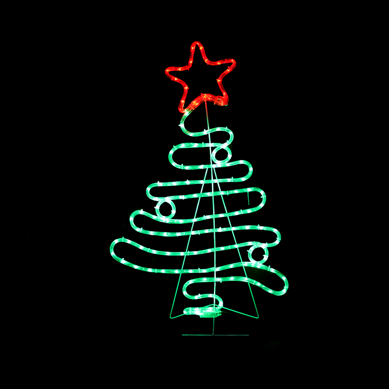 CHRISTMAS TREE 132 LED ΣΧΕΔΙΟ 5.5m ΜΟΝΟΚΑΝΑΛ ΦΩΤΟΣΩΛ RED-GREEN IP65 54x90cm 1.5m ΚΑΛΩΔ