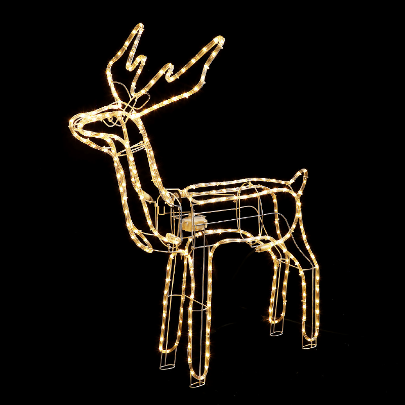 STANDING REINDEER WITH MOTOR 264 LED 11m ΜΟΝΟΚ. ΦΩΤ. ΘΕΡΜΟ ΛΕΥΚ ΣΤΑΘΕΡΟ IP65 100*58*116cm 1,5m ΚΑΛ - ledmania.gr