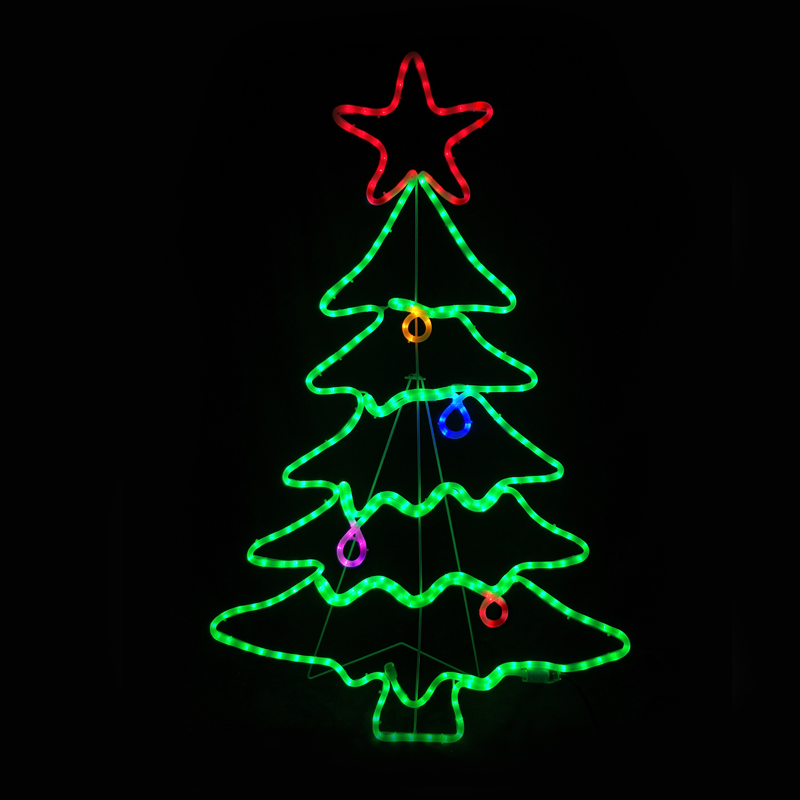 CHRISTMAS TREE 288 LED 8m ΜΟΝΟΚ.ΦΩΤ, ΠΟΛΥΧΡ. FLASH, IP65, 70X114CM, 1.5m ΚΑΛ.